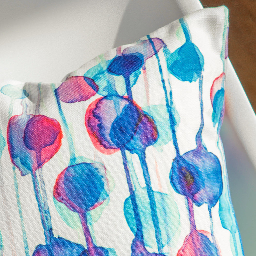 CMYKaren Abstract Watercolor Throw Pillow