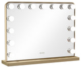 Hollywood Vanity Mirror, Lights,3 Color Lighting Modes, Memory, Gold, 23x18