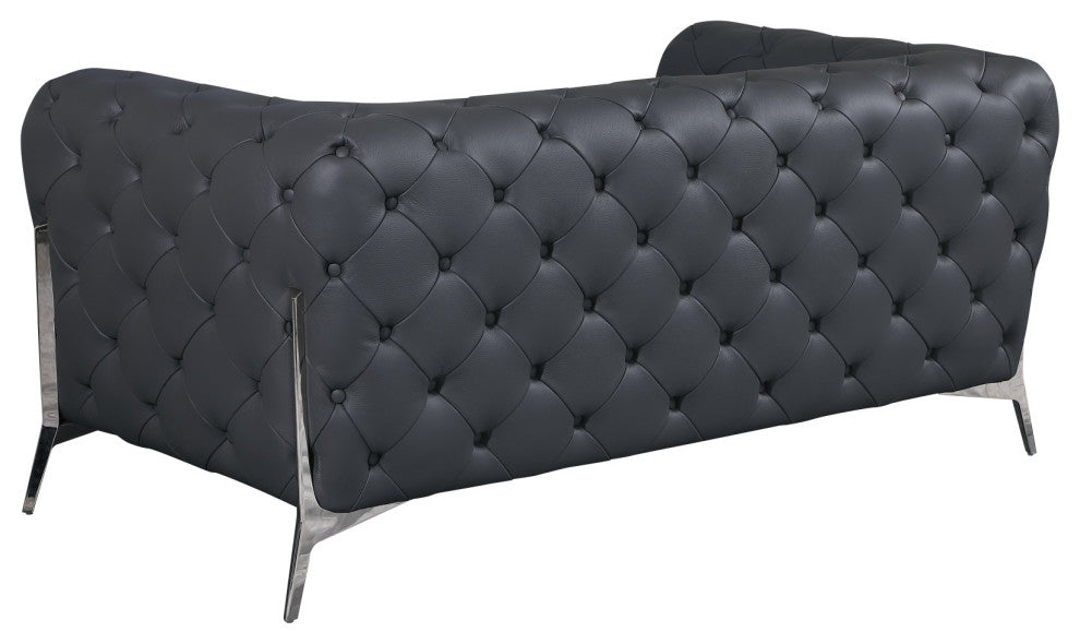 Angelica Italian Leather Loveseat, White