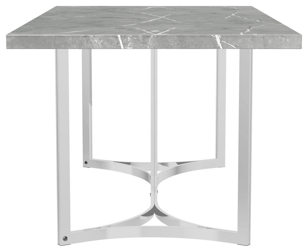 Sterling 72" Rectangular Dining Table Grey Faux Marble