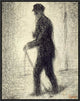 "Walking" Framed Canvas Giclee by Georges Seurat, 18x23"