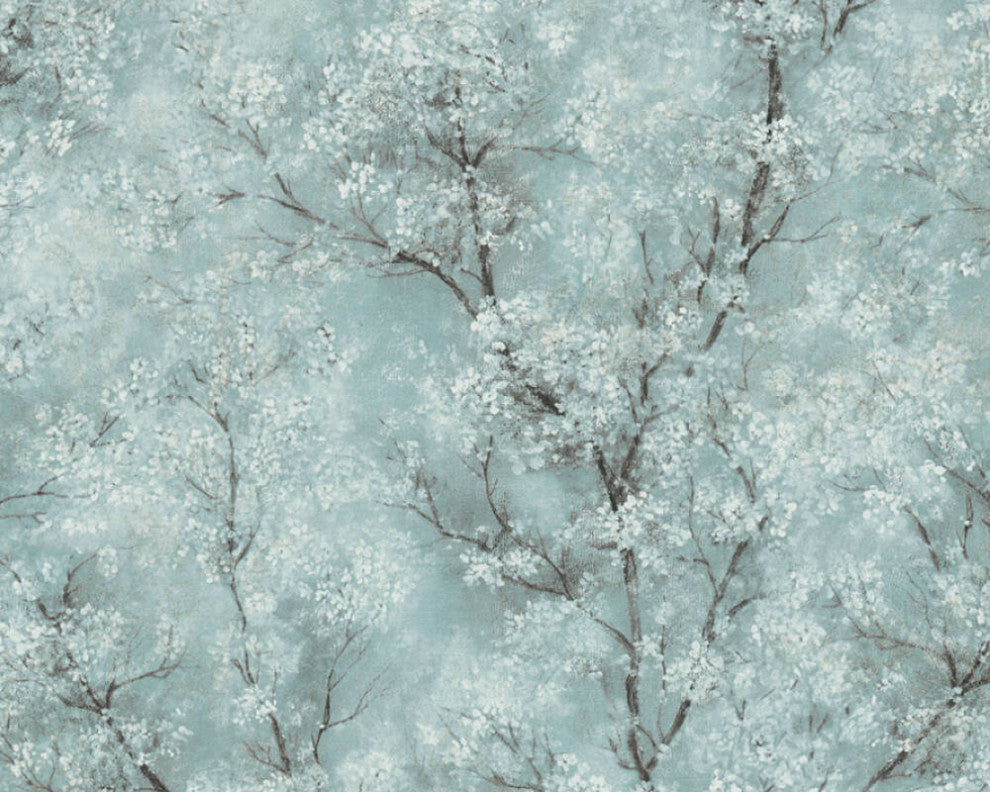 Sample, Floral Textured Wallpaper Featuring Tree Branches And Leaves, 374203