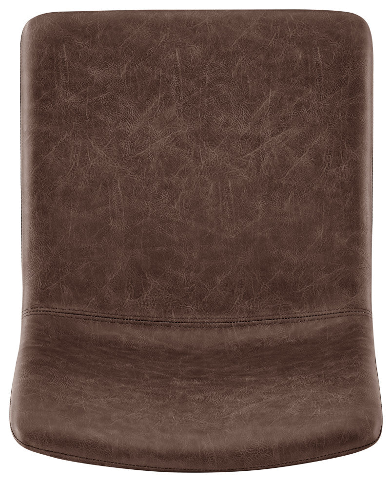 Bruce PU Dining Side Chair,, Set of 2, Toasted Dark Brown