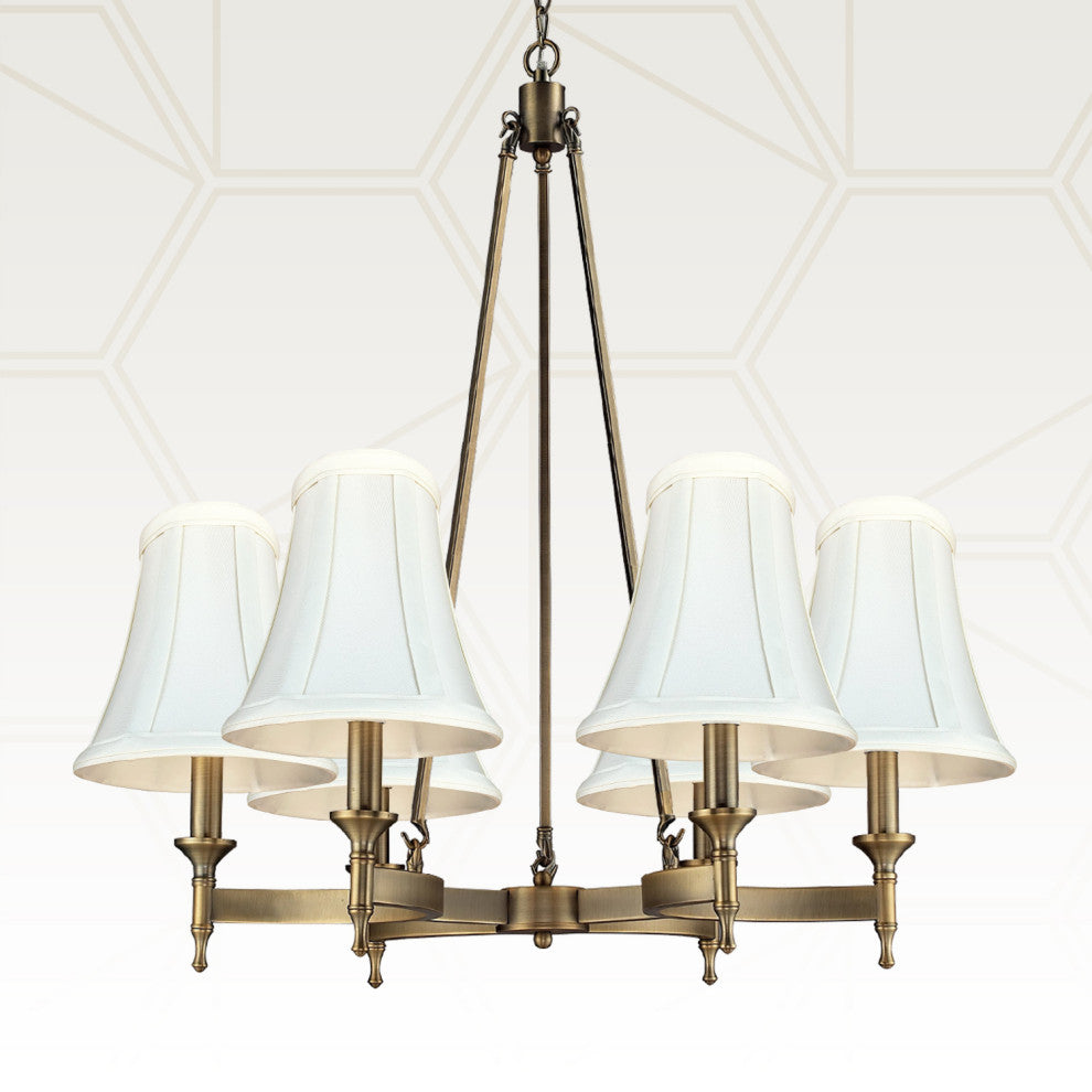 Royal Designs True Bell Basic Lamp Shade, Flame Clip Fitter, White, Single