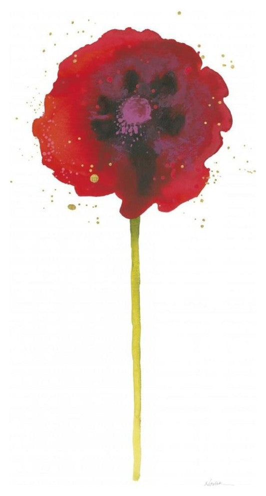 "Splash II with Gold" Digital Paper Print by Shirley Novak, 32"x62"