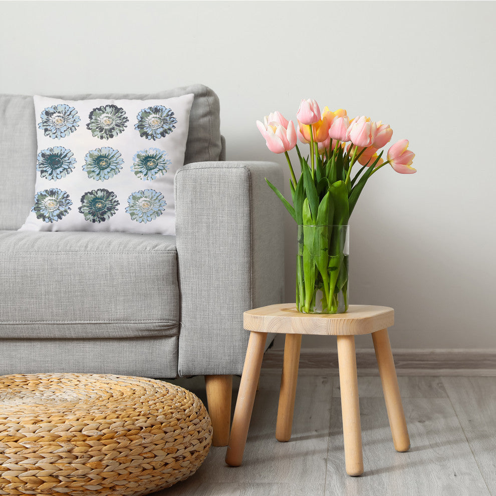Gypsy Floral Decorative Throw Pillow, Green, 16"x16"