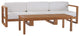 Upland Outdoor Patio Teak Wood 4-Piece Furniture Set Natural White