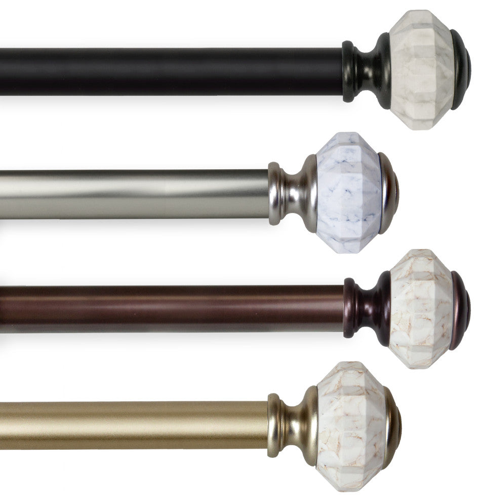 Jade 1" Diameter Curtain Rod, Black, 160-240"