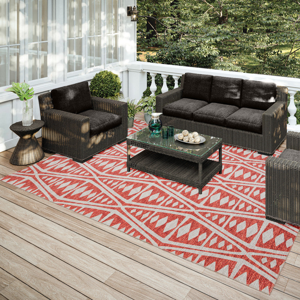 Indoor/Outdoor Sedona SN6 Clay Machine Washable 10' x 14' Rug