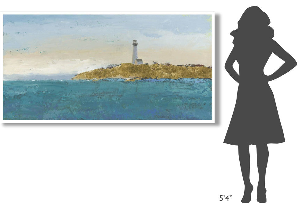 "Lighthouse Seascape I v.2" Digital Paper Print by James Wiens, 74"x38"