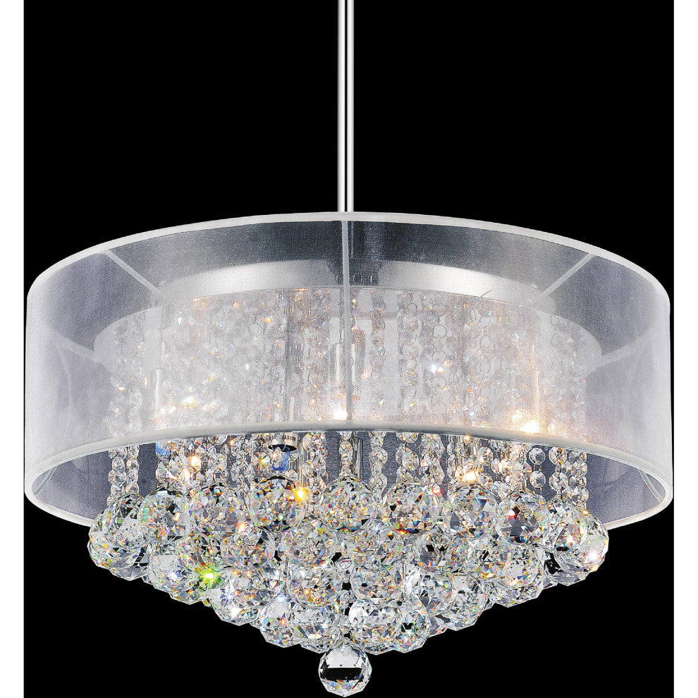Radiant 9 Light Drum Shade Chandelier With Chrome Finish