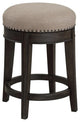 Bowery Hill Traditional Wood Swivel Stool in Smokey Gray/Brown