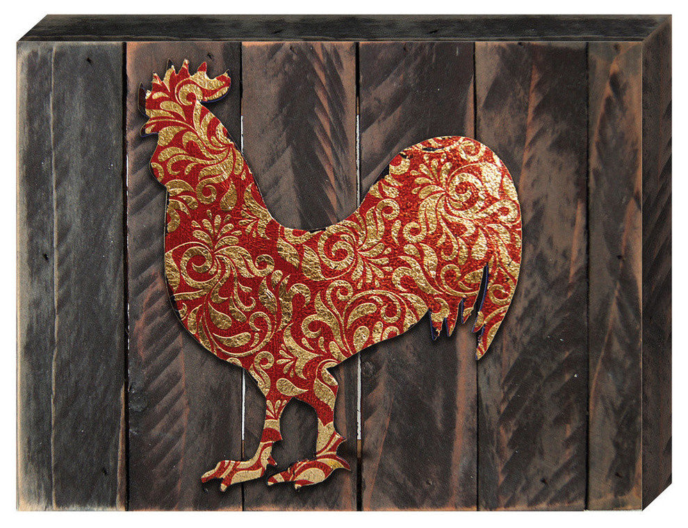 Rooster Farmhouse Block