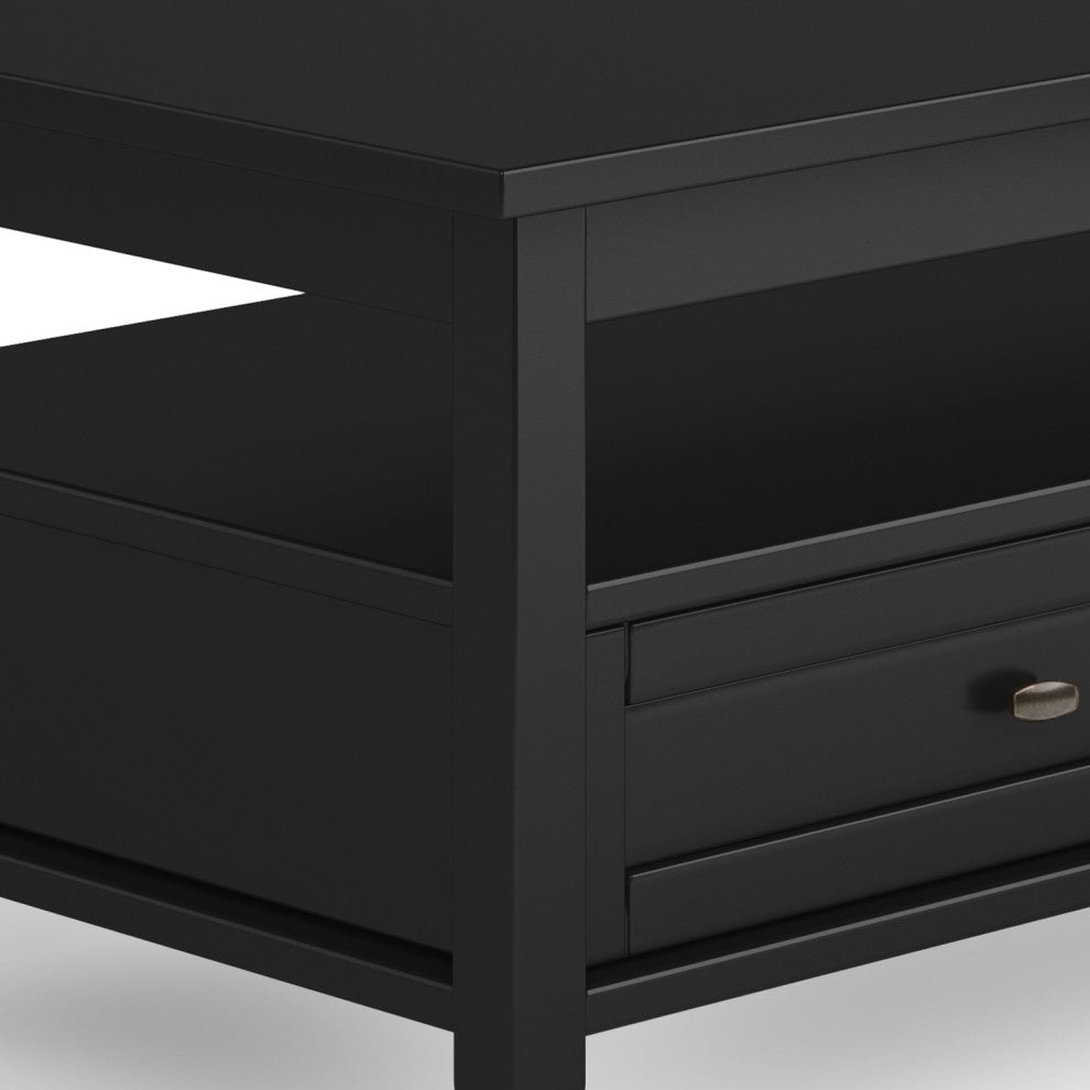 Warm Shaker Solid Wood Coffee Table, Black