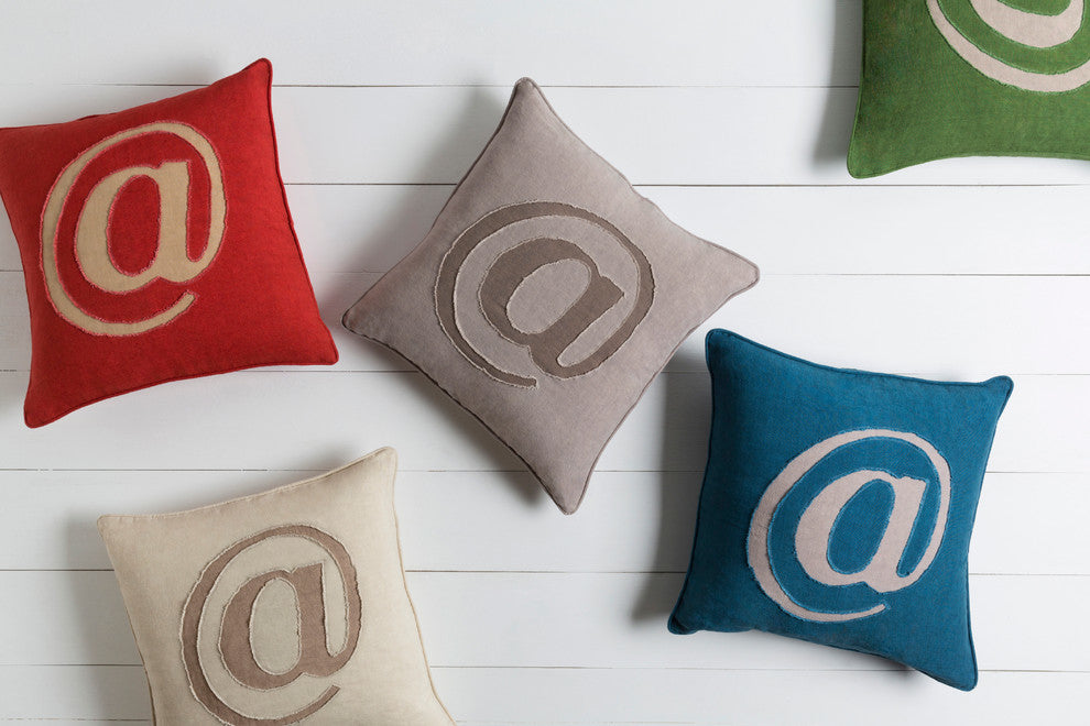 Linen Text Pillow 22x22x5, Down Fill
