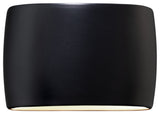 Ambiance Large Wide Oval Open Top/Bottom Wall Sconce, Matte Black, LED