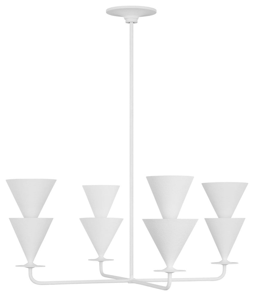 Cornet Casual 4-Light Indoor Large Chandelier, Cast Plaster Matte White