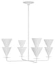 Cornet Casual 4-Light Indoor Large Chandelier, Cast Plaster Matte White