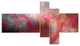 Red Starry Fractal Sky, Abstract Canvas Art Print, 60"x32", 5 panels