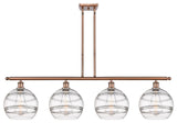 Ballston-Rochester 4-Light 49" Stem Island Light, Antique Copper, Clear
