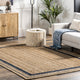 Nuloom Jute Braided Border Area Rug, Navy 6'round
