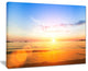 "Beautiful Sunset Over Yellow Waters" Modern Beach Canvas Art Print, 20"x12"