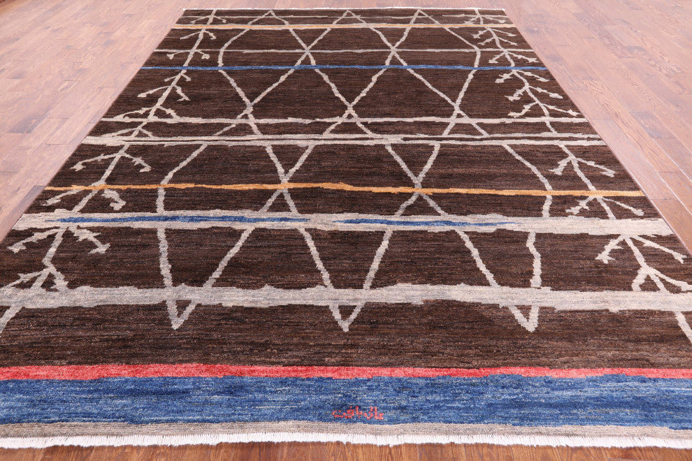 Moroccan Hand Knotted Wool Rug 9' 1" X 11' 9" Q6508