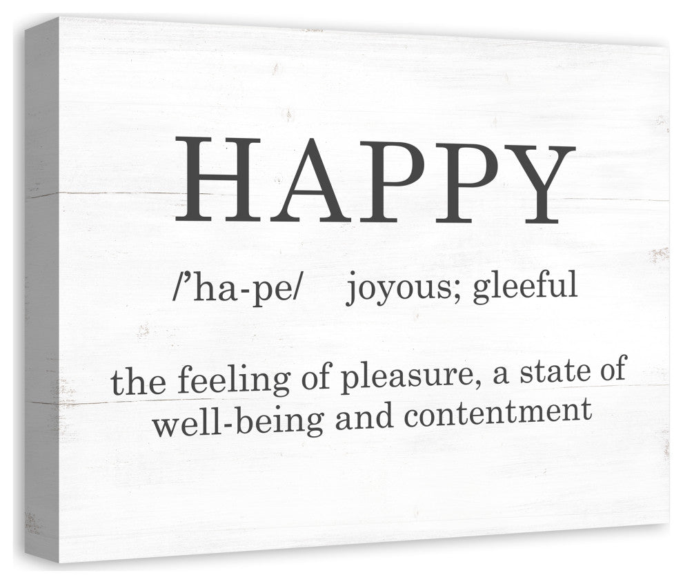 Happy Definition 16x20 Canvas Wall Art
