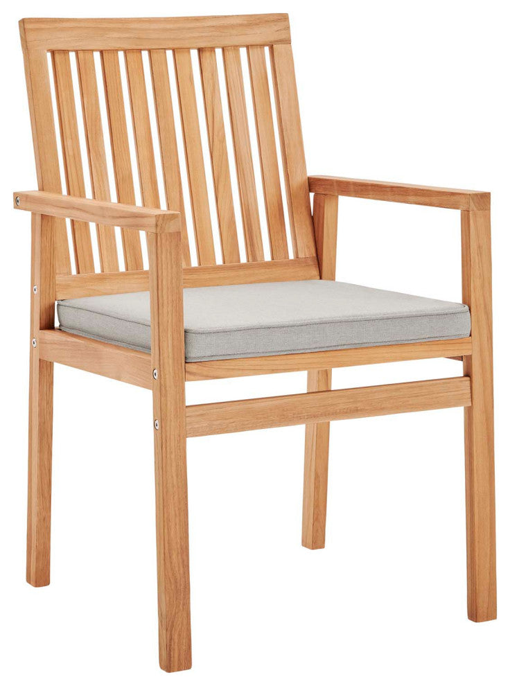 Farmstay 7 Piece Outdoor Patio Teak Wood Dining Set Natural Taupe