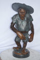 Monkey Cowboy bronze statue - Size: 14"L x 12"W x 29"H.