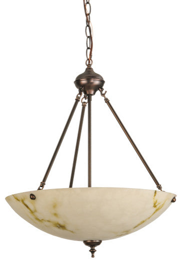 Meyda Lighting 149071 20"W Corinth White Marble Inverted Pendant