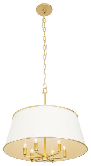 Varaluz 364P06 Coco 6 Light 24"W Pendant - Matte White / French Gold