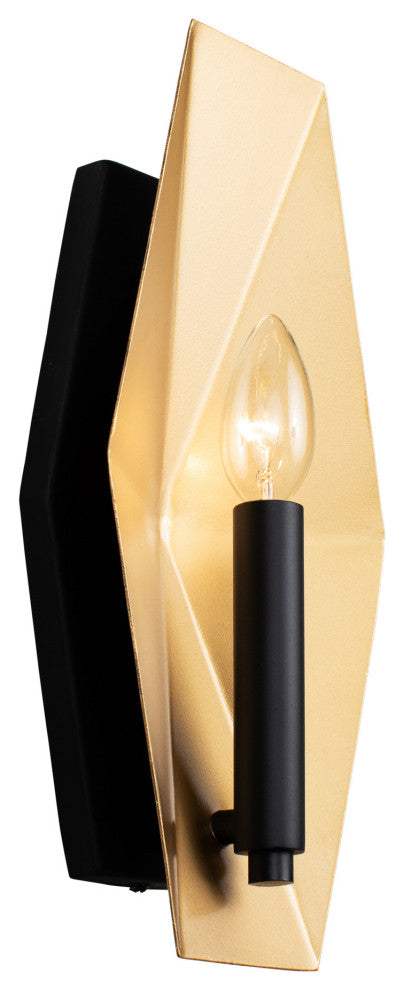 .-     Malone 1-Lt Sconce - Matte Black/French Gold