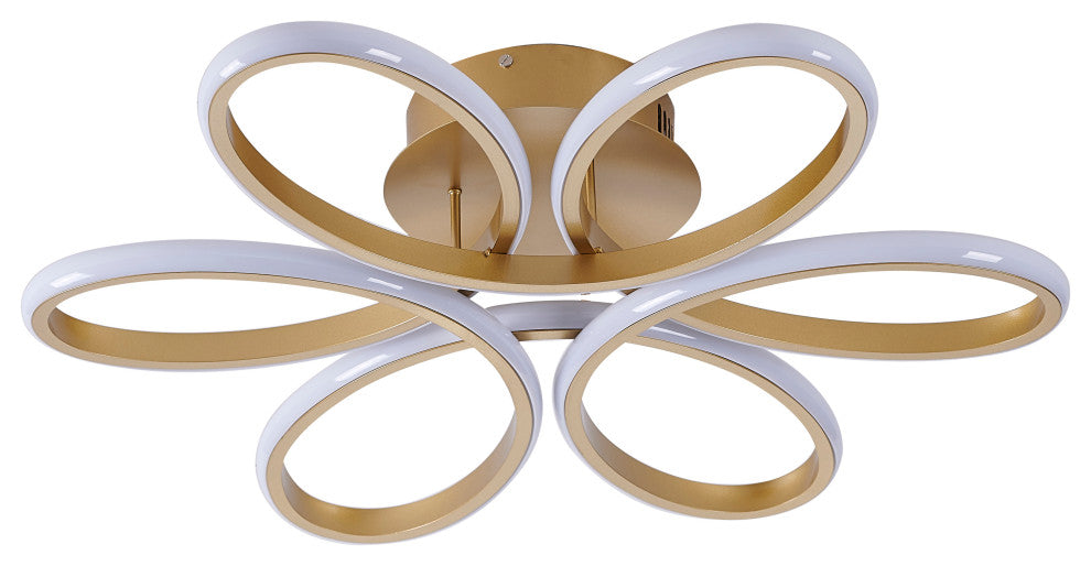 Bethel International OC11F22BR 6-Light LED Flush Mount, Brass