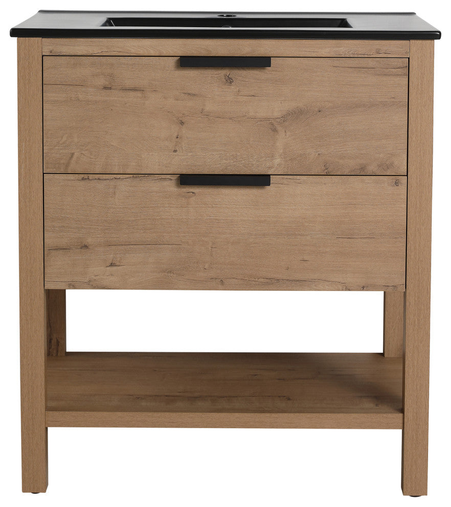 Plywood Freestanding Bath Vanity Set, Integrated Sink