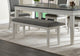 Del Mar Dining Room Bench, Antique White and Gray Linen