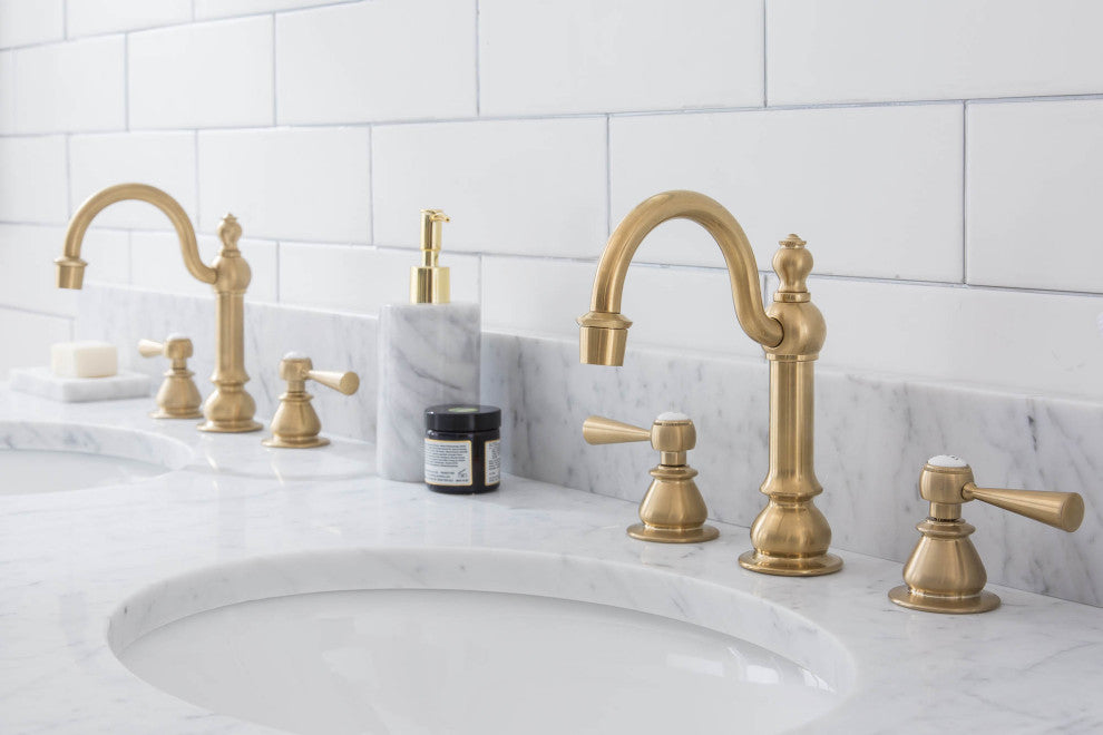 Empire 60" Wide Double Wash Stand Only, Satin Brass