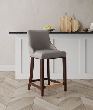 Manhattan Comfort Shubert Counter Stool, Dark Taupe, Single