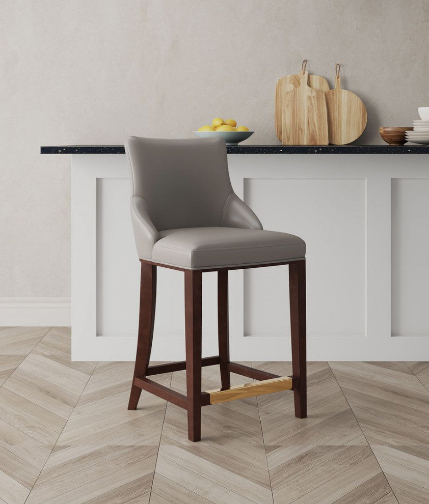 Manhattan Comfort Shubert Counter Stool, Dark Taupe, Single