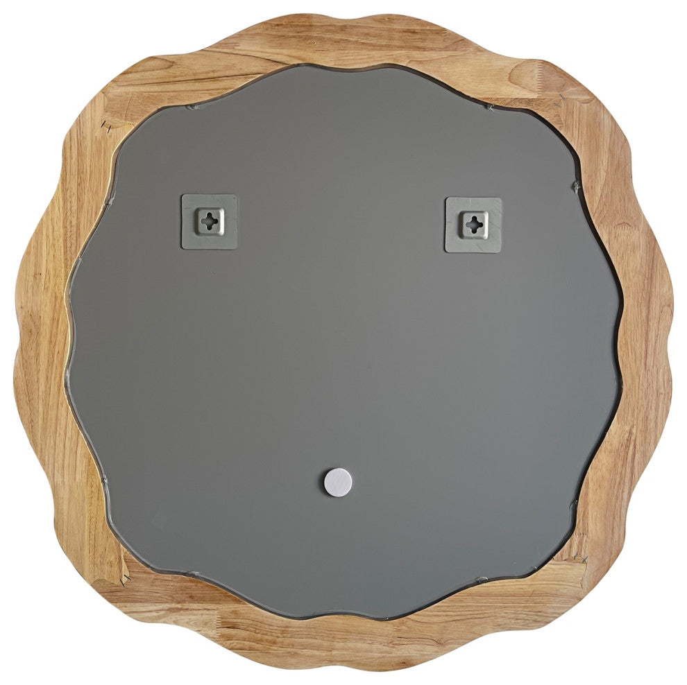 CHLOE Reflection CH8M805NO33-RND Wood Finish Round Framed Wall Mirror