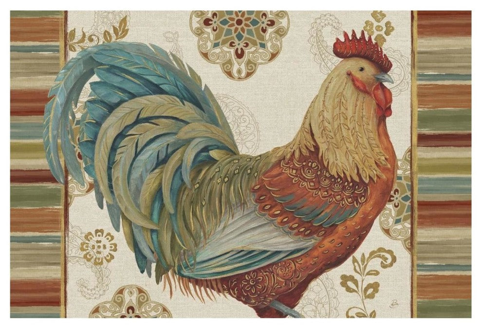 "Rooster Rainbow IIIA" Digital Paper Print by Daphne Brissonnet, 62"x42"