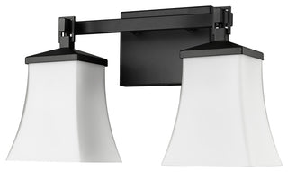 2 Light 15" Matte Black Vanity Light