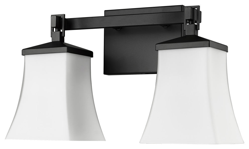 2 Light 15" Matte Black Vanity Light