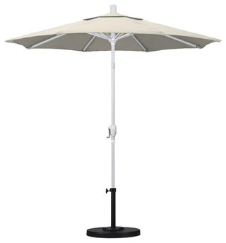 California Umbrella 7.5' Patio Umbrella in Olefin Antique Beige/Matted White
