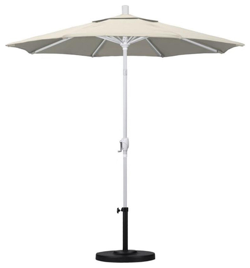 California Umbrella 7.5' Patio Umbrella in Olefin Antique Beige/Matted White