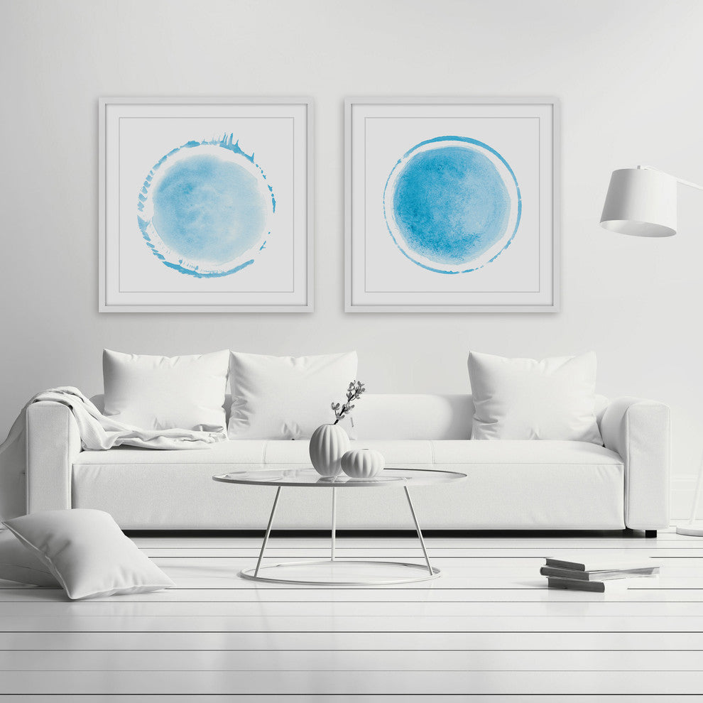 Light Blue Coronas Diptych, 64x32