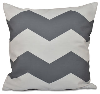 Geometric Decorative Pillow, Steel Gray, 18"x18"