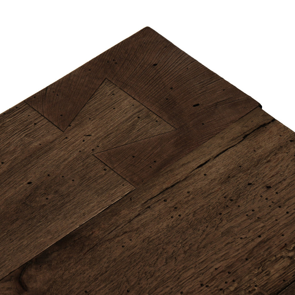 Abaso Small Square Coffee Table, Ebony Rustic Wormwood Oak