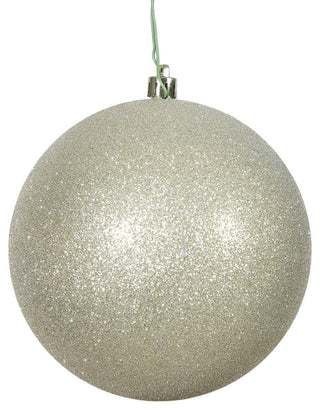 Vickerman 3" Champagne Glitter Ball Ornament, 12 per Bag
