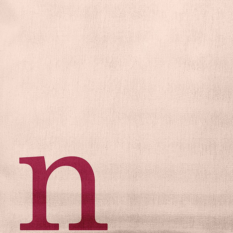 18" x 18" Modern Monogram Indoor/Outdoor Polyester Throw Pillow, Cranberry